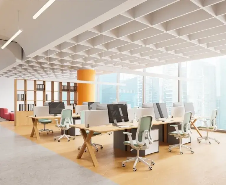 Modern office after deep cleaning service for workspaces