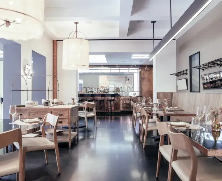 Clean restaurant dining area after scheduled commercial cleaning